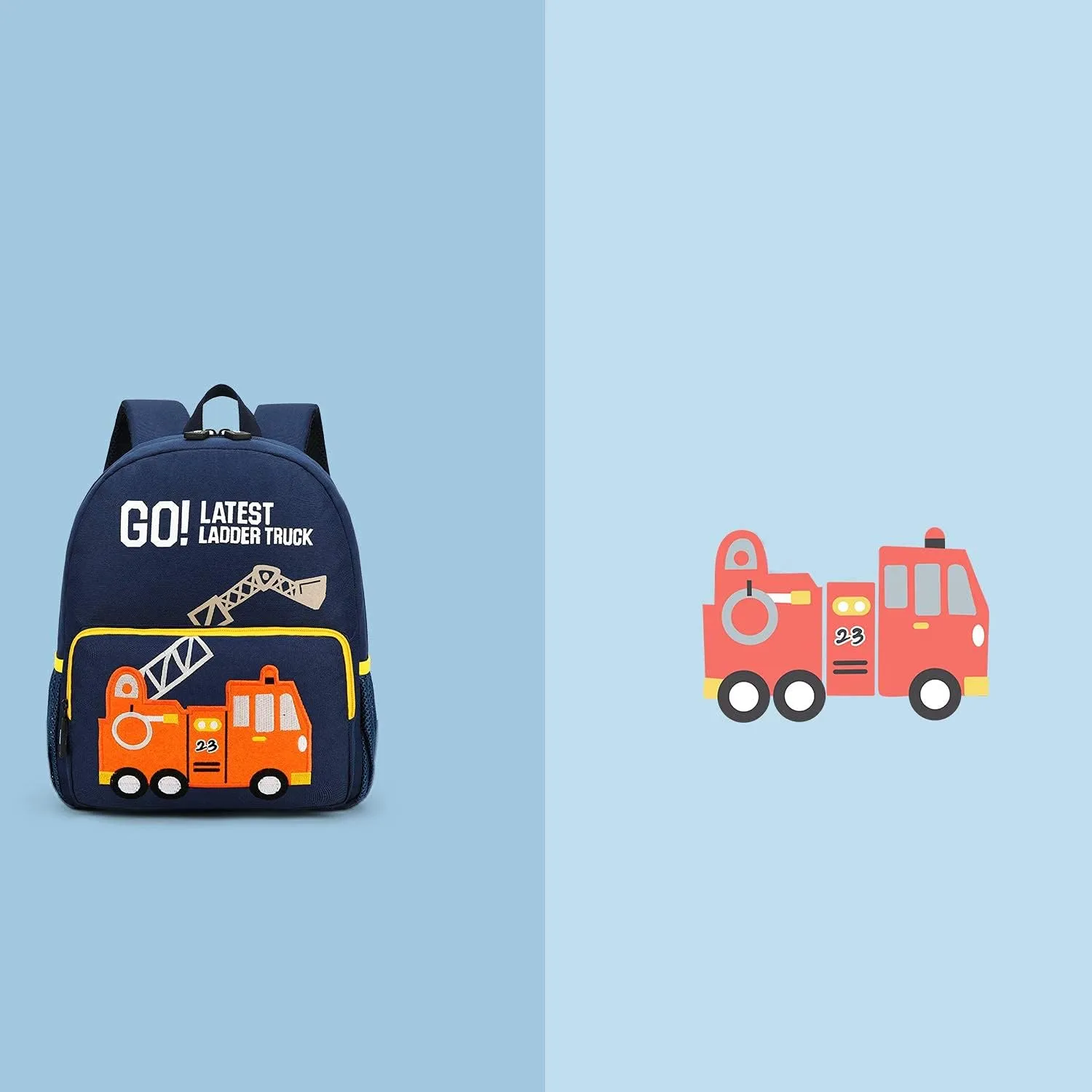 Car Dinosaur Kids Toddler Backpack for Boys and Girls Children Waterproof Preschool Bag(Excavator)