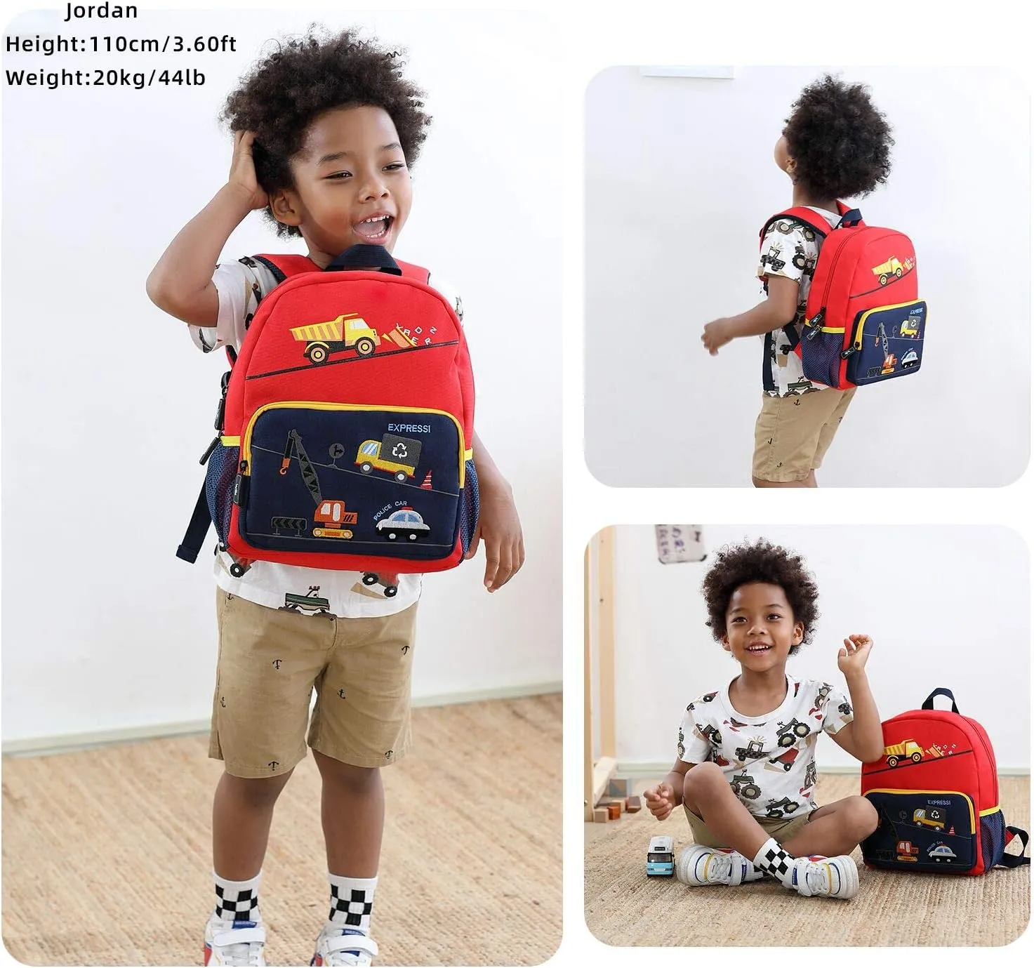 Car Dinosaur Kids Toddler Backpack for Boys and Girls Children Waterproof Preschool Bag(Green Bus)