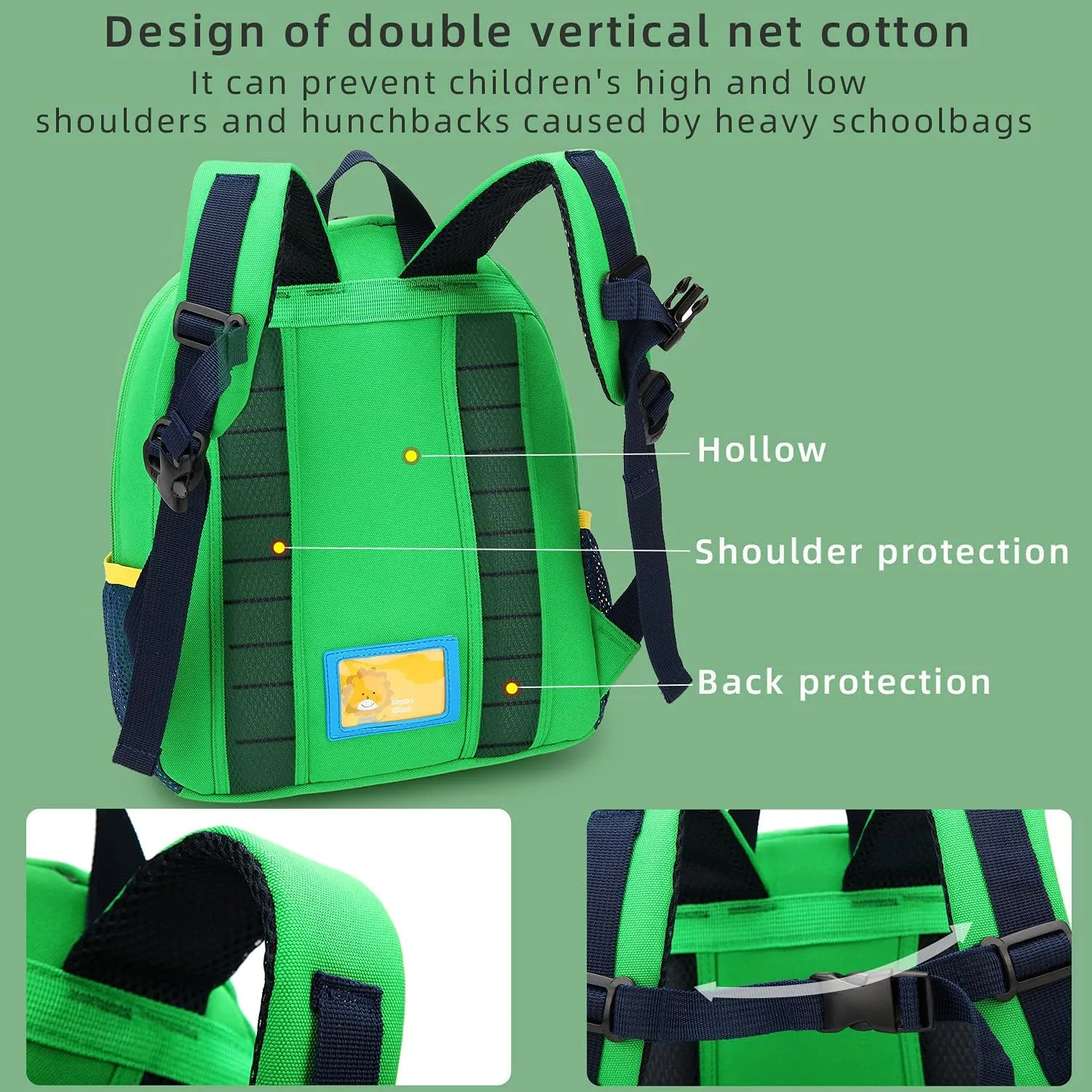 Car Dinosaur Kids Toddler Backpack for Boys and Girls Children Waterproof Preschool Bag(Green Bus)