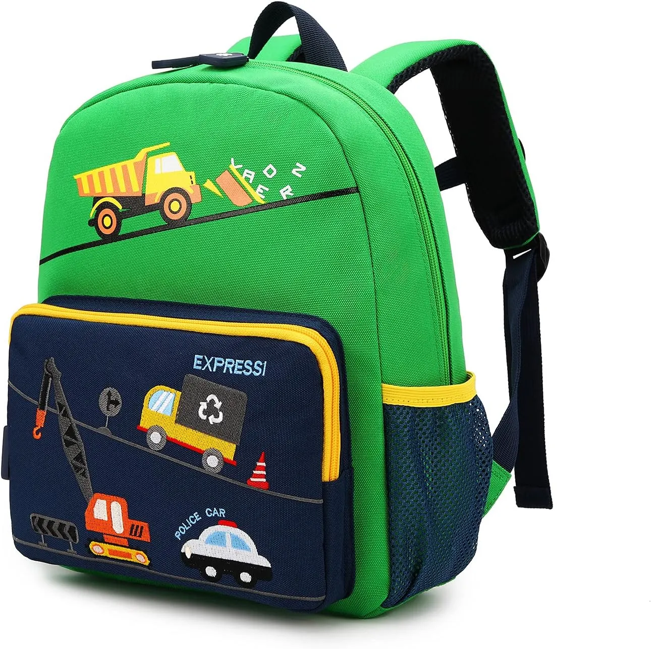 Car Dinosaur Kids Toddler Backpack for Boys and Girls Children Waterproof Preschool Bag(Green Bus)