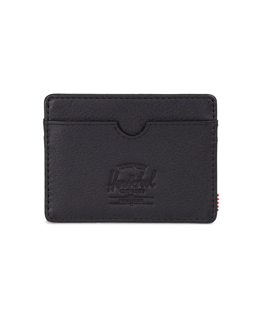 Charlie Wallet Black Pebbled Leather