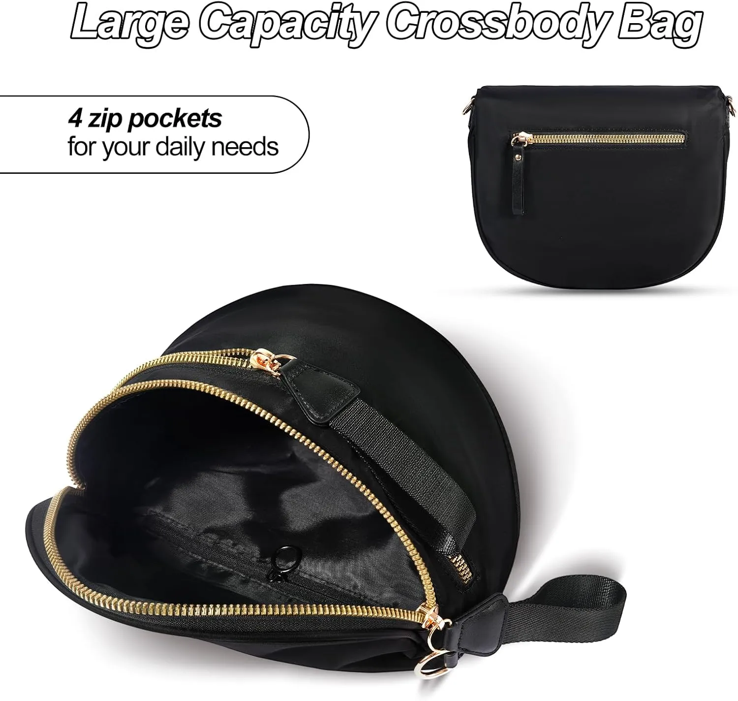 Checkered Crossbody Bag,Nylon Bum Bags for Women Crossbody,Spacious Sling Bag Purse Fanny Packs with Shoulder Strap