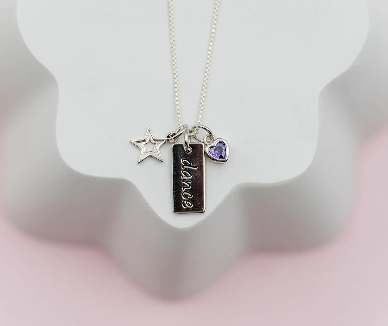 Cherished Moments Girl's Sterling Silver "Dance" Pendant Necklace with Charms
