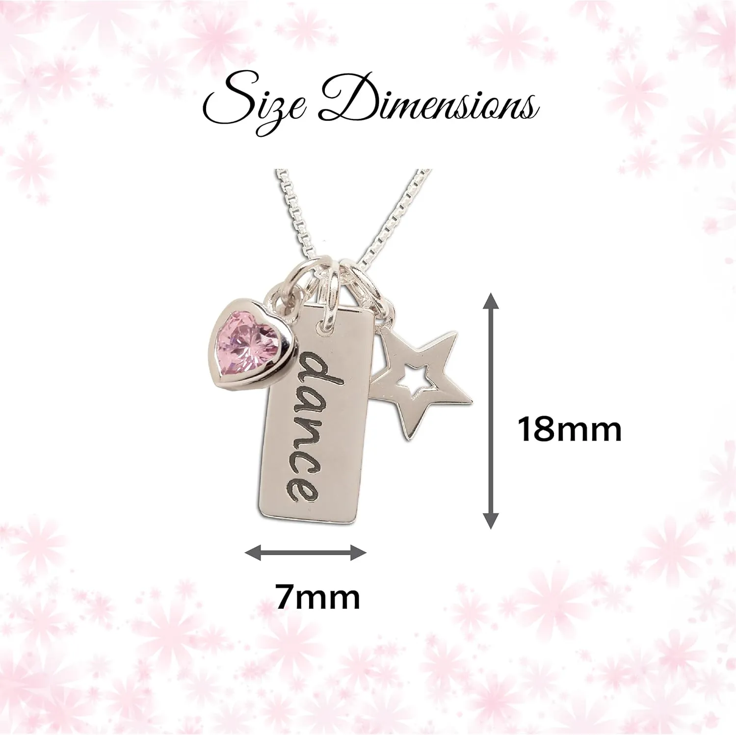 Cherished Moments Girl's Sterling Silver "Dance" Pendant Necklace with Charms