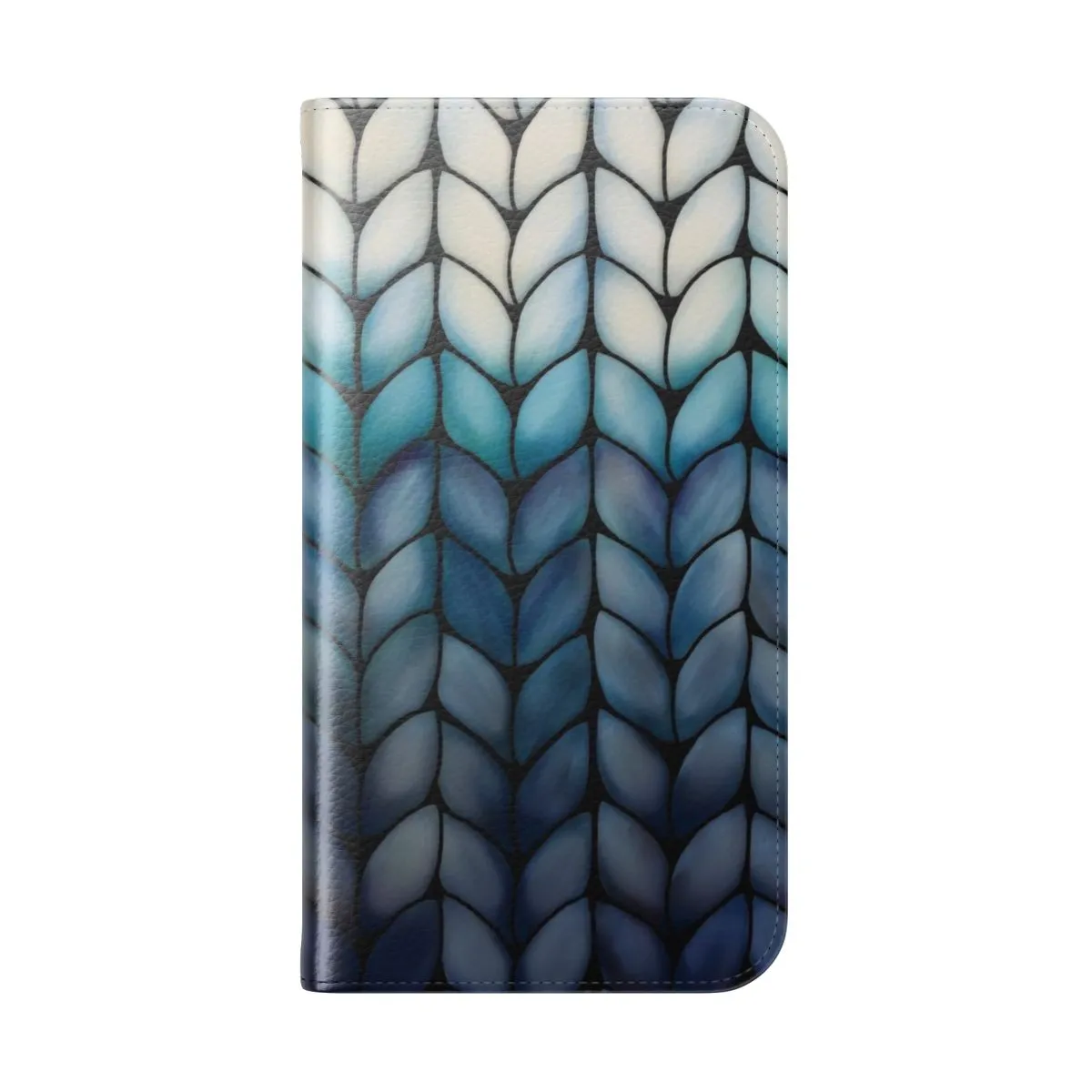 Chic Ocean Blue Faux Knit Flip Phone Case