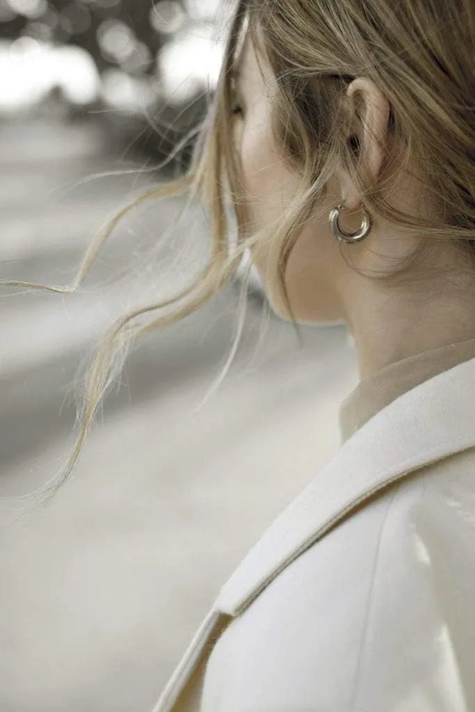 Chunky Hoop Earrings Thick Hoops for Women | Classic Thick Shiny Polished Round-Tube Chunky Hoop Earrings with 925 Sterling Silver Post for Women Girls Gift