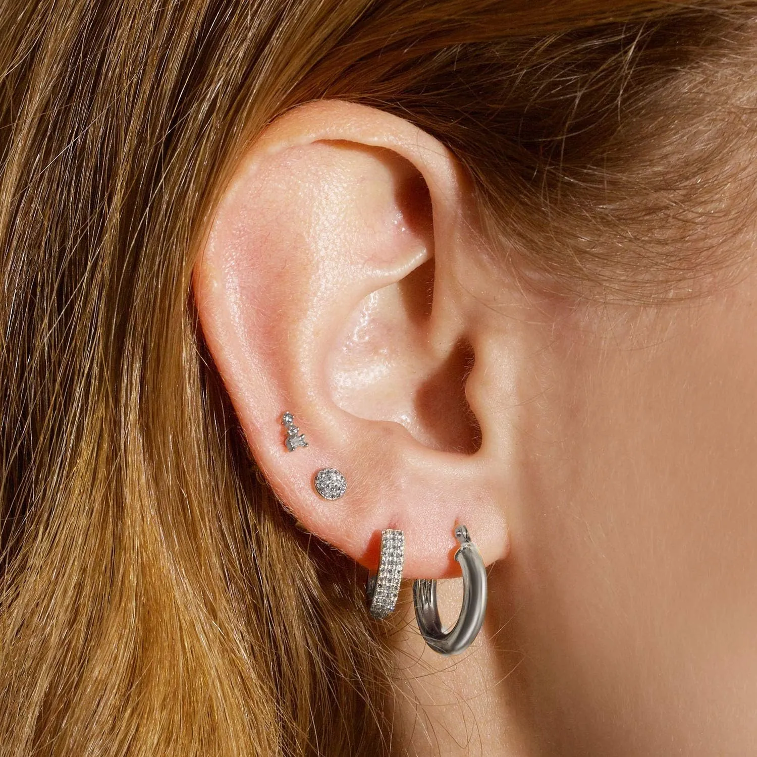 Chunky Hoop Earrings Thick Hoops for Women | Classic Thick Shiny Polished Round-Tube Chunky Hoop Earrings with 925 Sterling Silver Post for Women Girls Gift