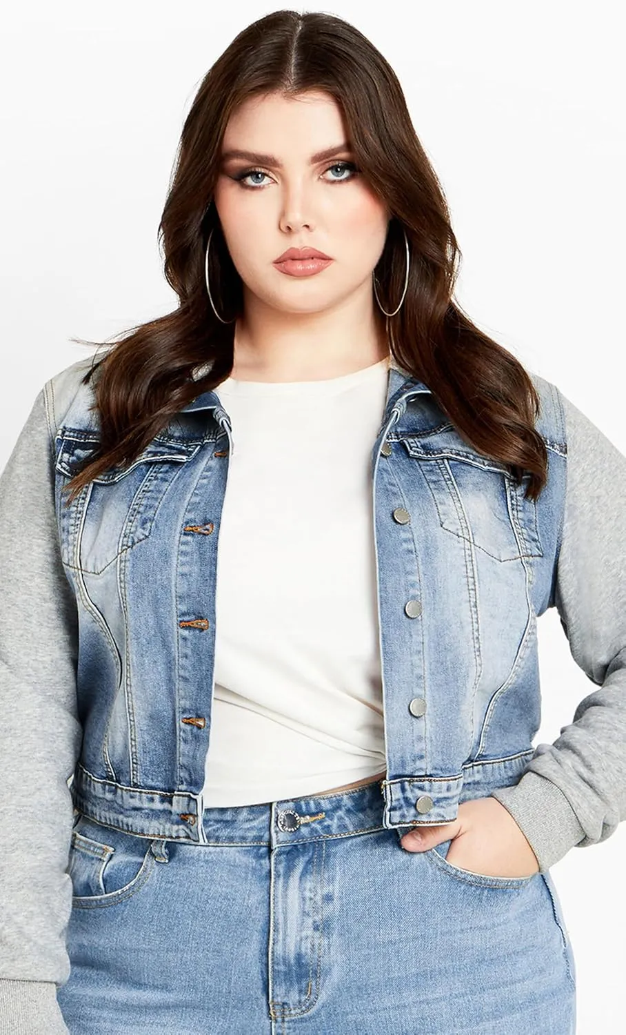 City Chic CCX Women's Plus Size Jacket - Denim Street