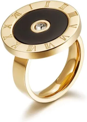 CIUNOFOR 14K Gold Plated Ring Simulated Diamond CZ Cocktail Rings for Women Gold Statement Rings Timeless Clover Bands for Unisex adults Parallel Bar Ring for Men Customized Personalized