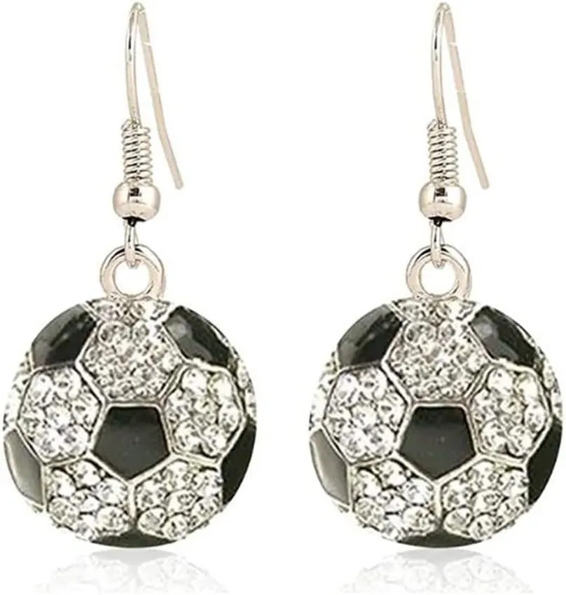 Classic Baseball Cubic Zirconia Basketball Volleyball Football Soccer Sports Earrings Stud Posts Ideal Present for Women Girls Men Boys