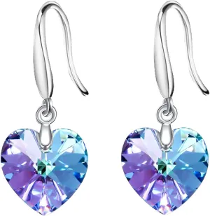 Classic Fishhook Love Heart Drop Earrings For Women Fashion Wedding Party Jewelry Girl 14K Platinum-Plated Piercing Dangle Earrings Jewelry Mom Gift