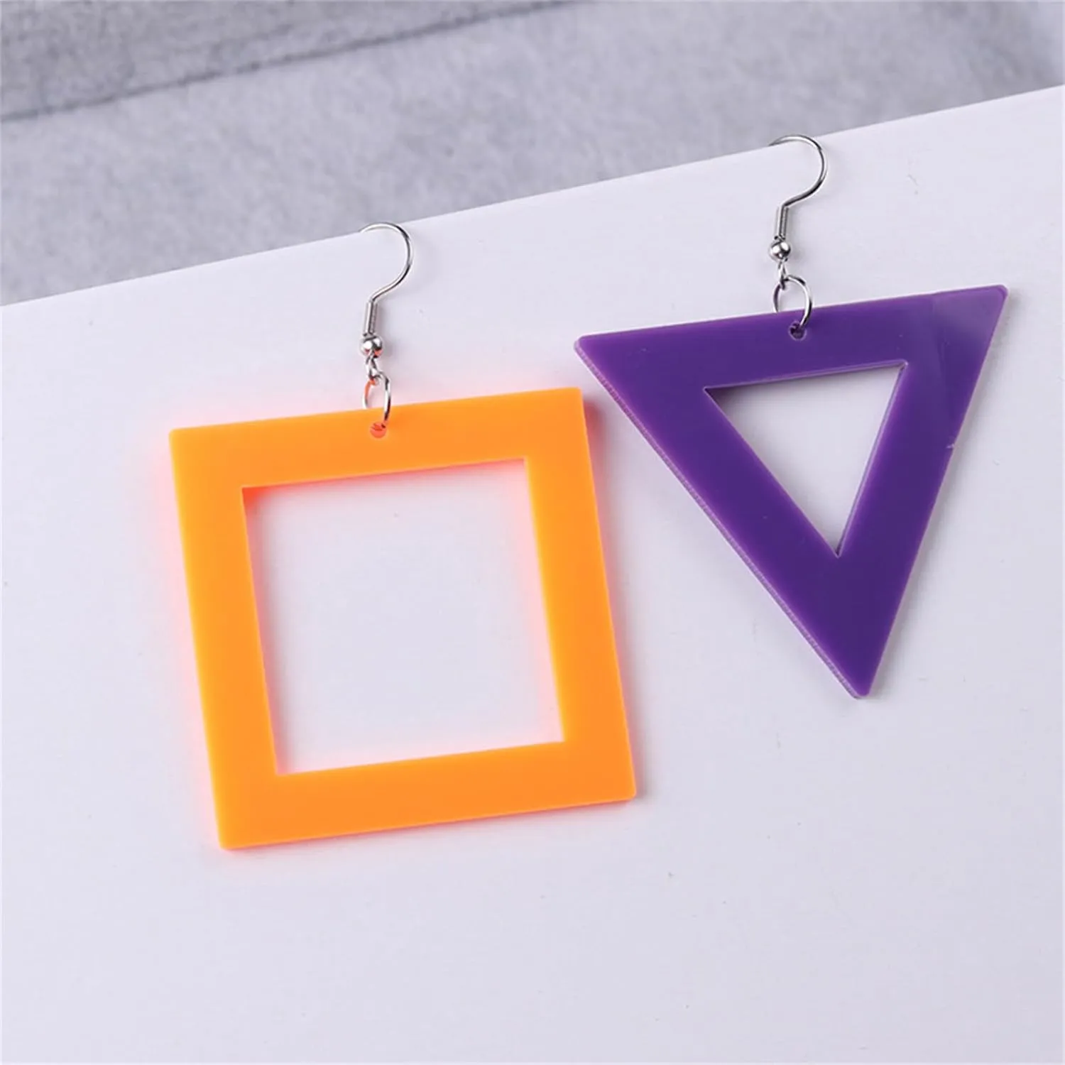 coadipress 3 Pairs 80s 90S Neon Earrings for Women Retro Geometric Dangle Earrings Colorful Classic Big Star Teardrop Earrings Glow Party Halloween Neon Costume Party Accessory 80s Jewelry