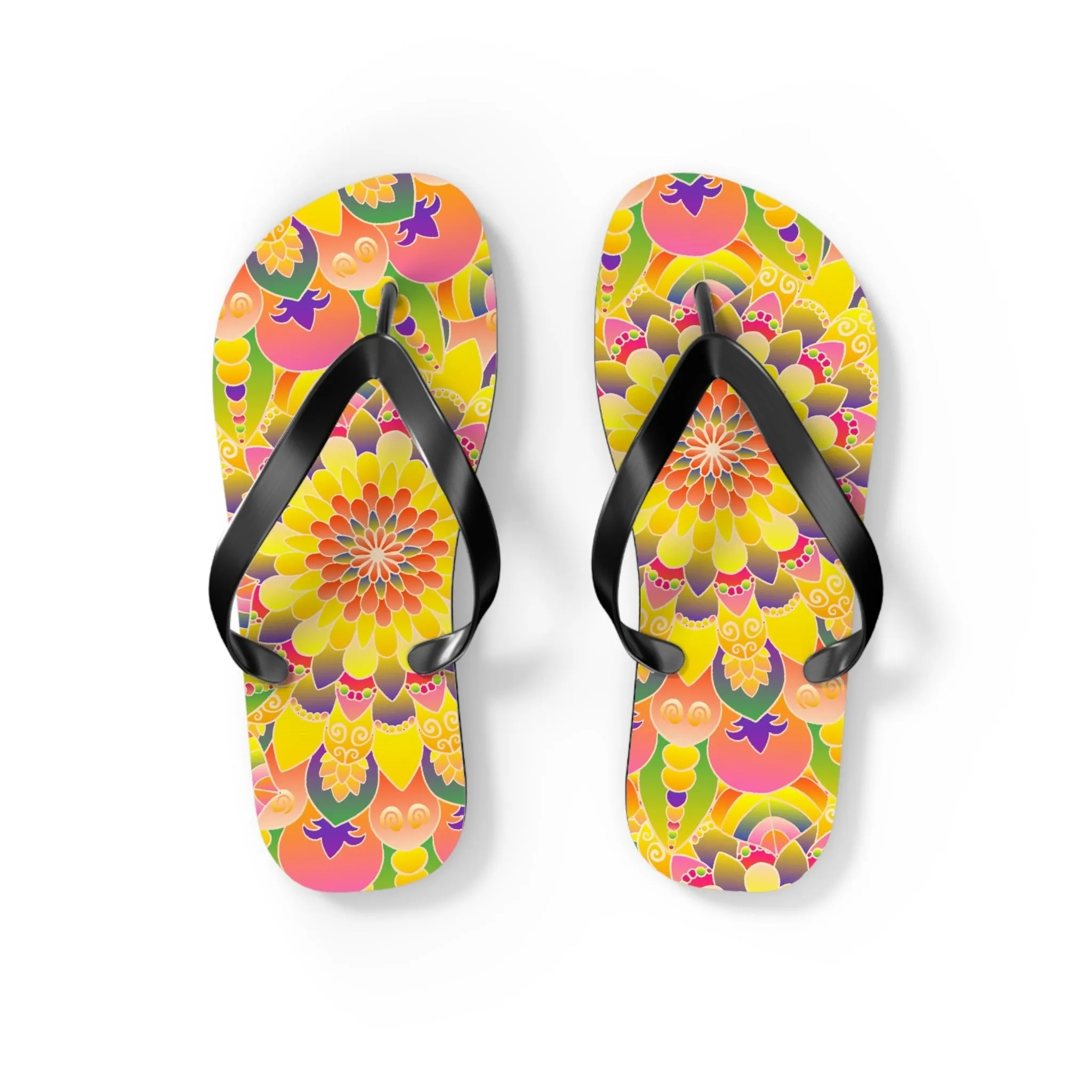 Colorful Mandala Flip Flops - Stylish Sandals