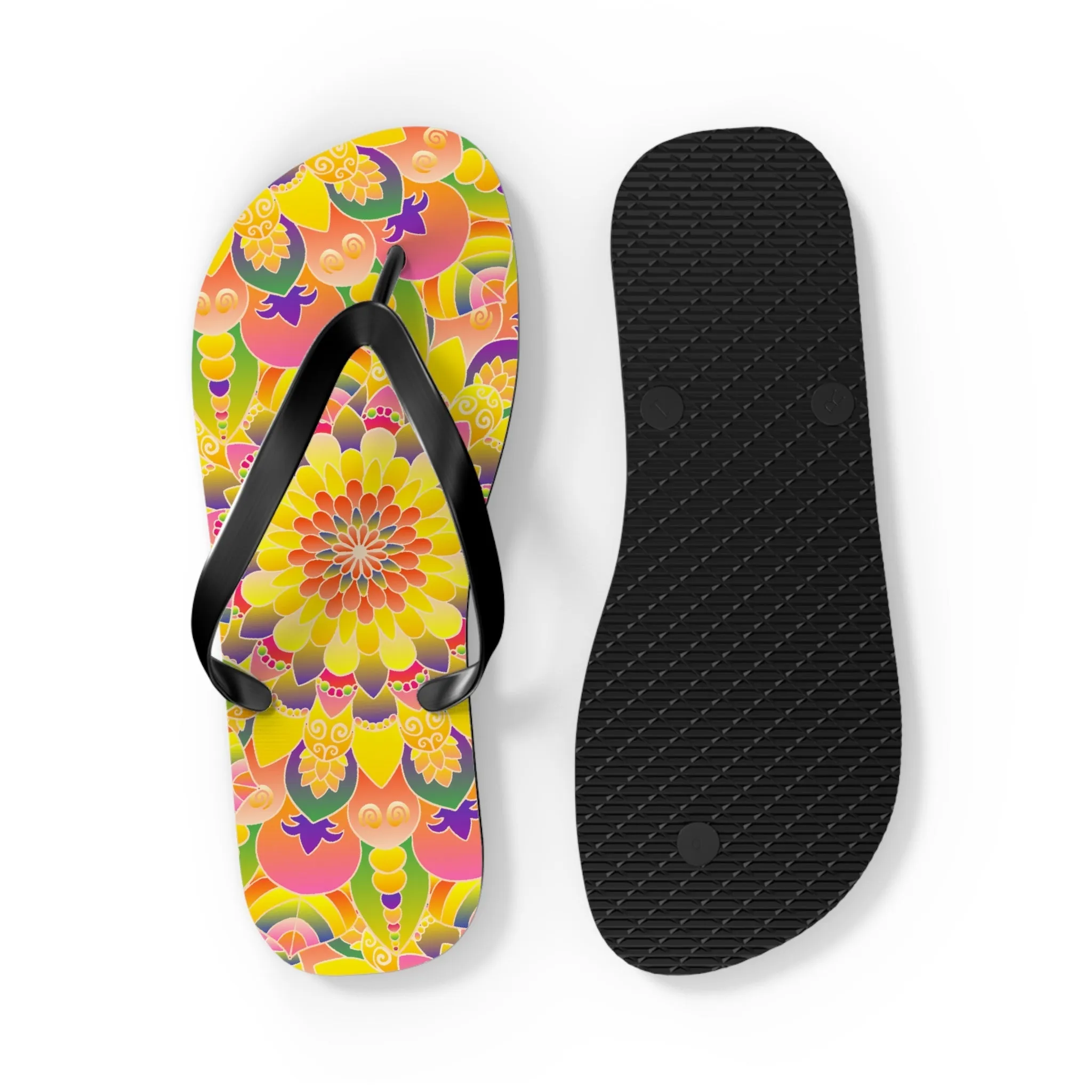 Colorful Mandala Flip Flops - Stylish Sandals