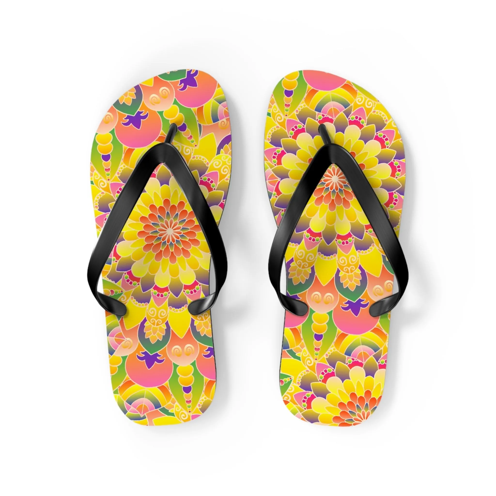 Colorful Mandala Flip Flops - Stylish Sandals