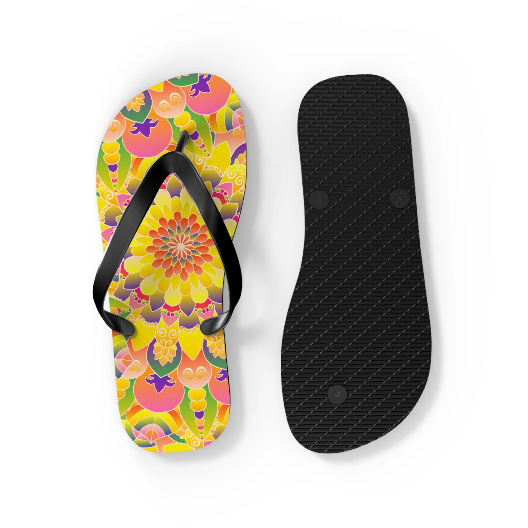 Colorful Mandala Flip Flops - Stylish Sandals