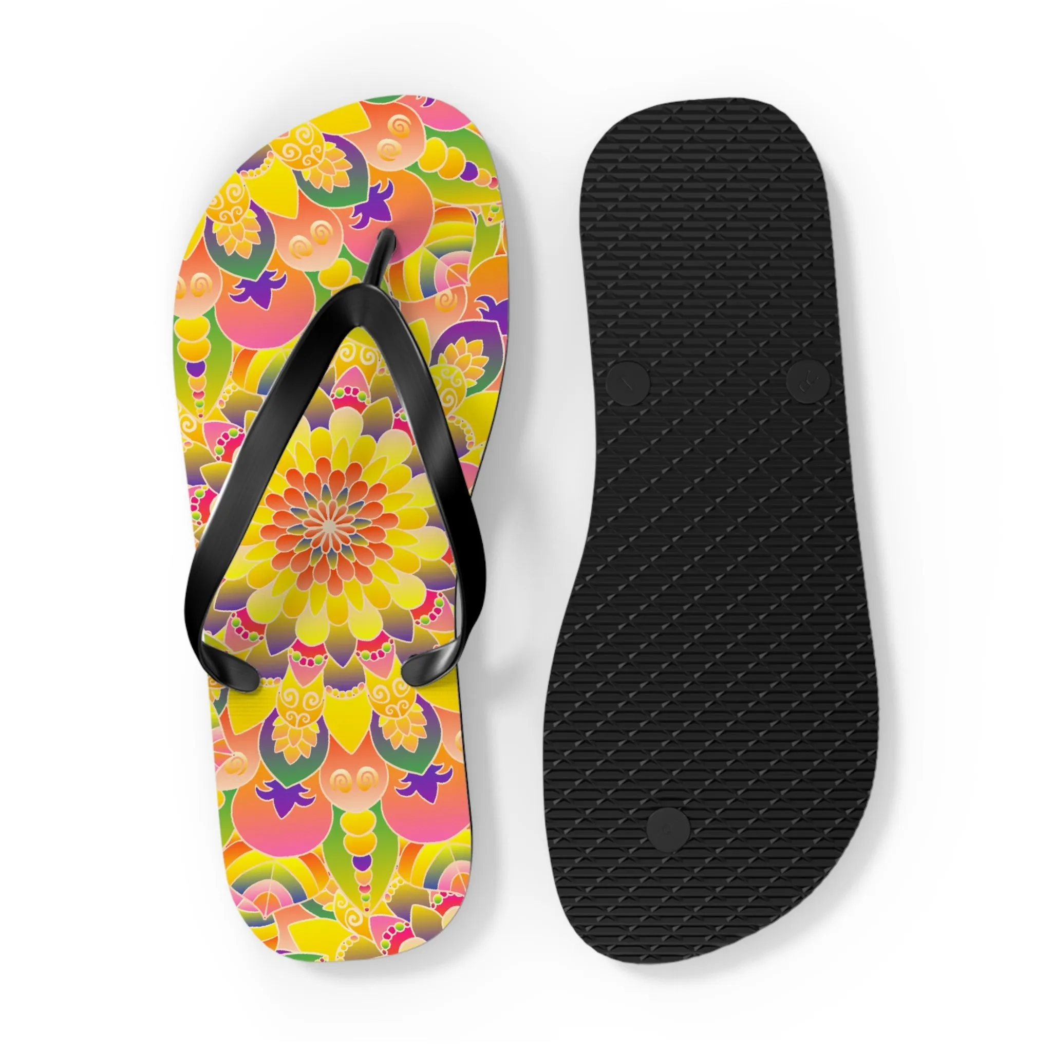 Colorful Mandala Flip Flops - Stylish Sandals
