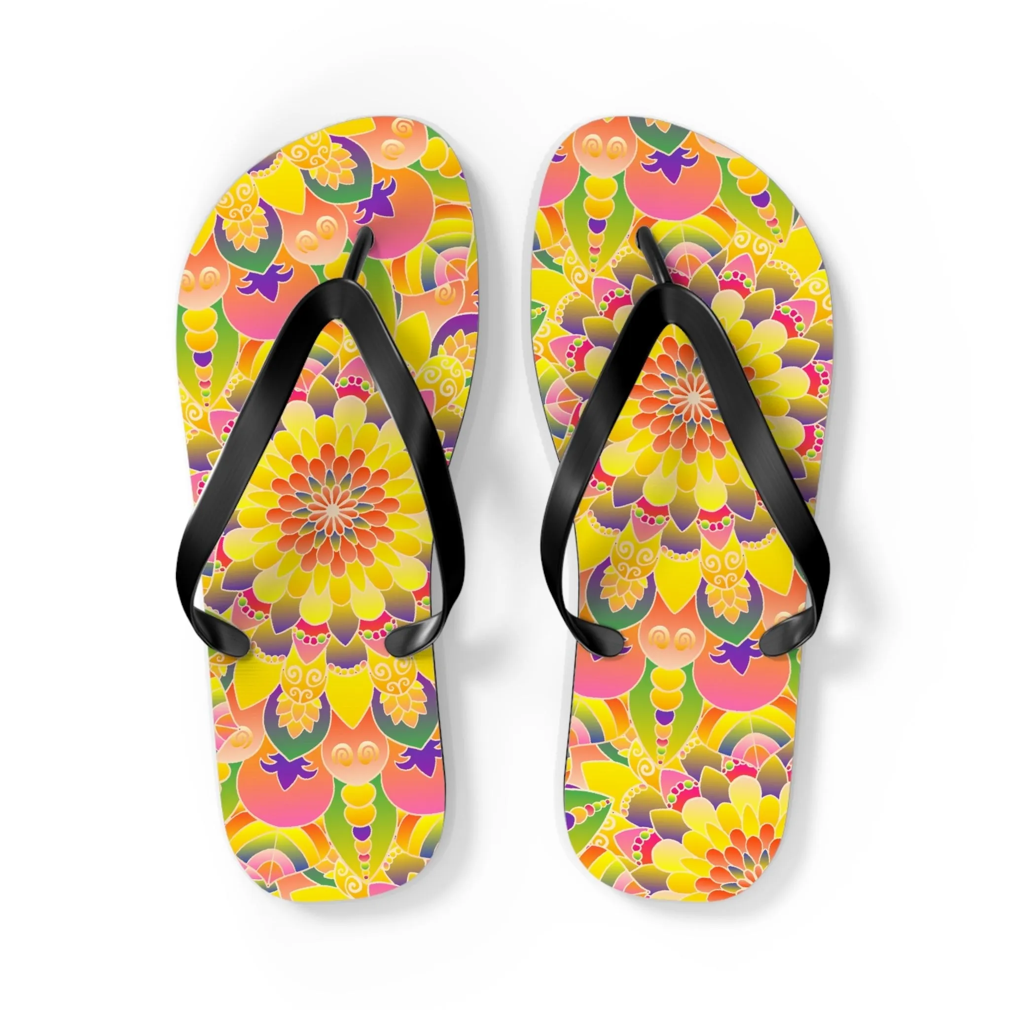 Colorful Mandala Flip Flops - Stylish Sandals