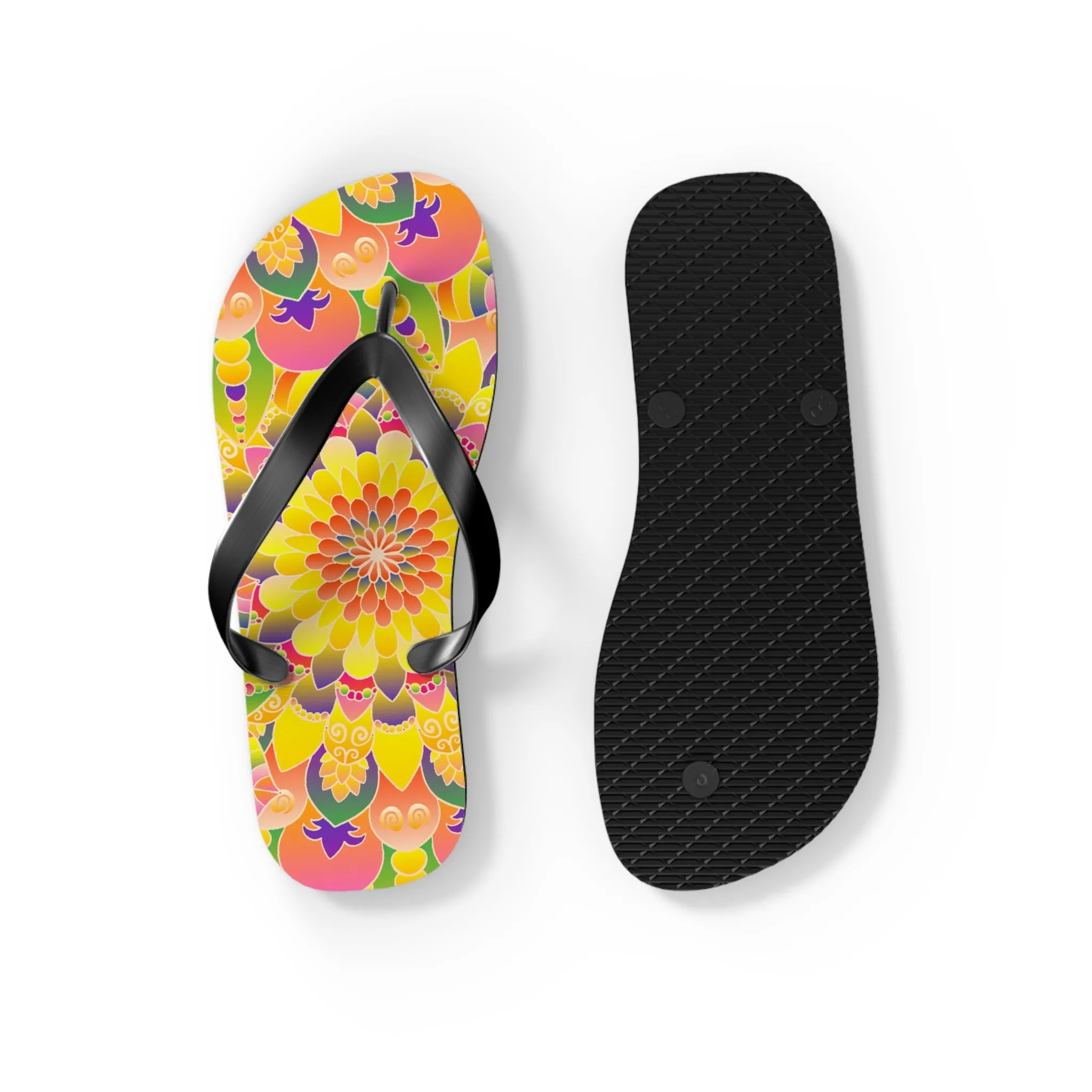 Colorful Mandala Flip Flops - Stylish Sandals