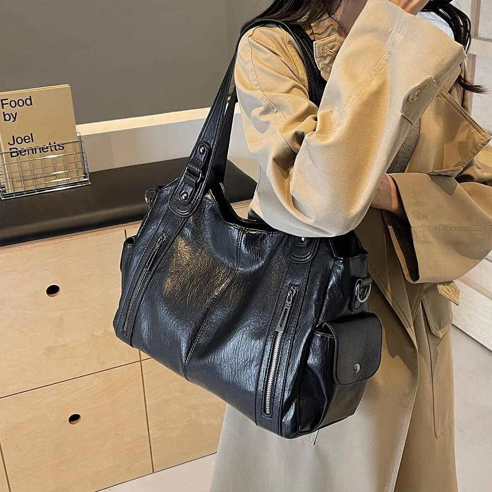 Conceal Carry Purses for Women Concealed Carry Crossbody Bag Large Purses for Women Faux Leather Hobo Bags Vintage Tote Bag