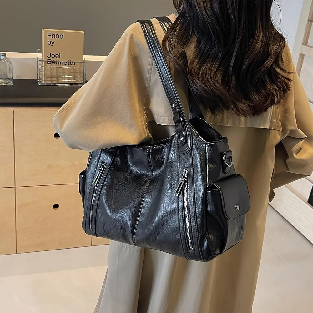 Conceal Carry Purses for Women Concealed Carry Crossbody Bag Large Purses for Women Faux Leather Hobo Bags Vintage Tote Bag