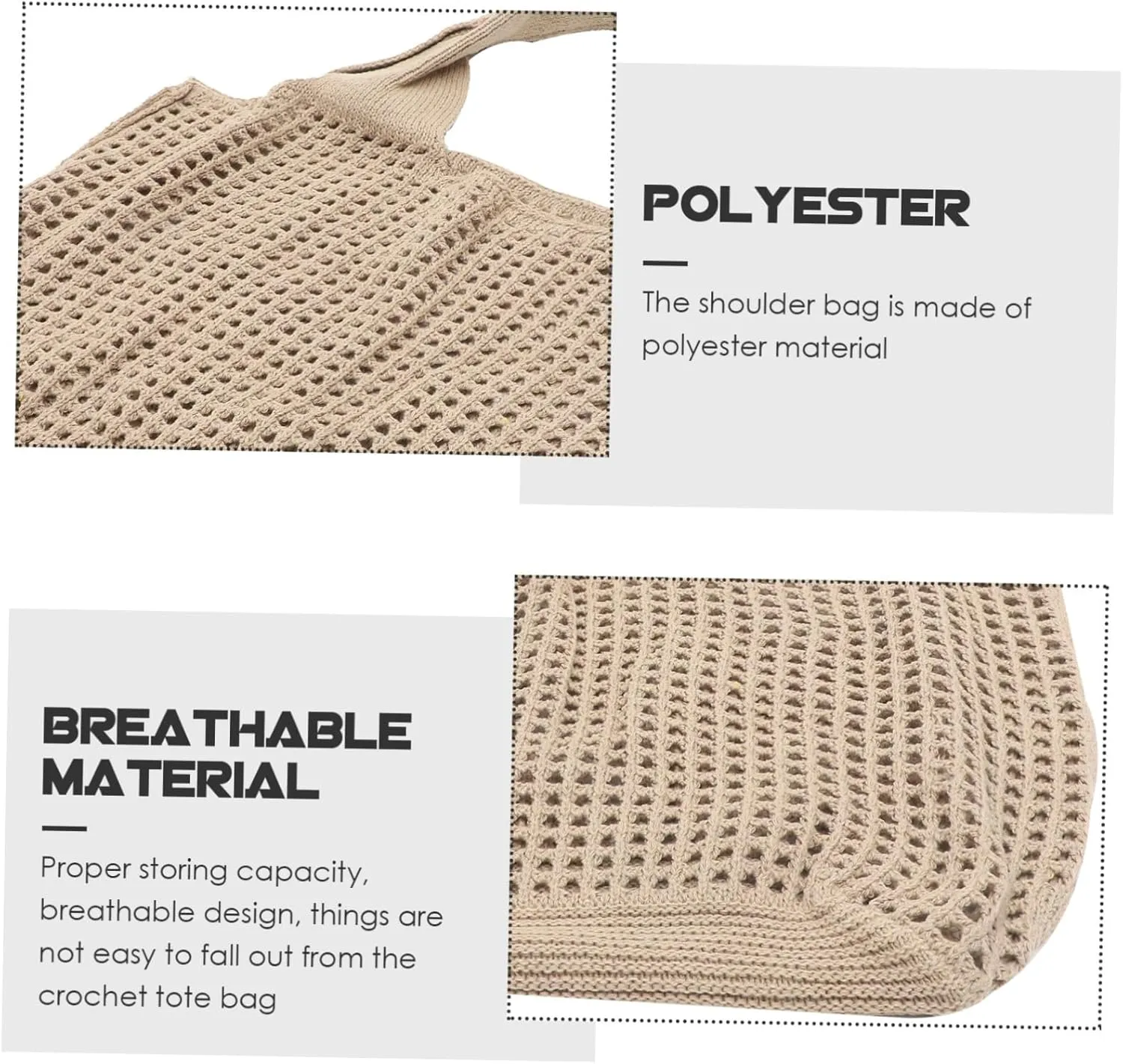 Crochet Mesh Tote Bag for Summer Beach Spacious Handbag with Breathable Design for Daily Use Travel and