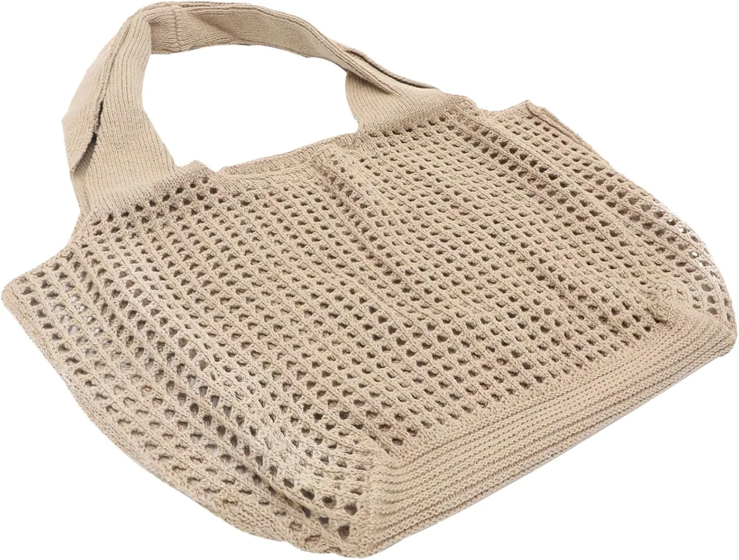 Crochet Mesh Tote Bag for Summer Beach Spacious Handbag with Breathable Design for Daily Use Travel and