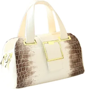Crocodile Pattern Leather Women Bag Top-Handle Satchel Handbags Shoulder Messenger Boston Bags Three layer zipper compartment