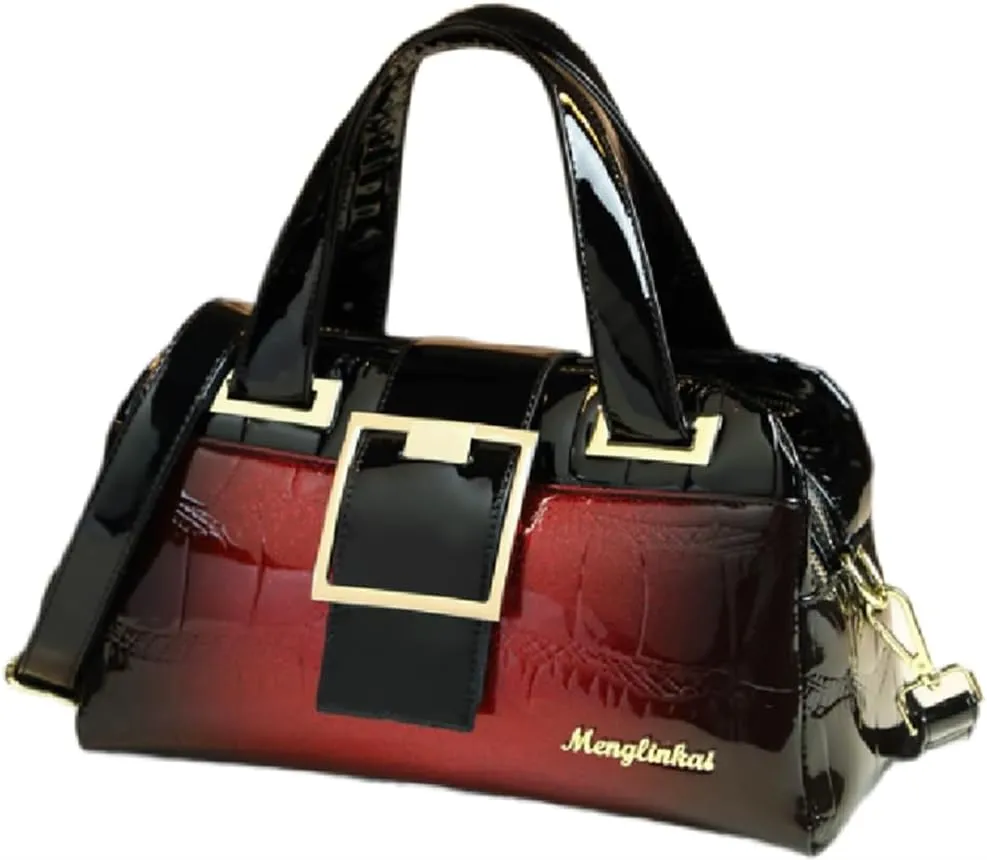 Crocodile Pattern Leather Women Bag Top-Handle Satchel Handbags Shoulder Messenger Boston Bags Three layer zipper compartment