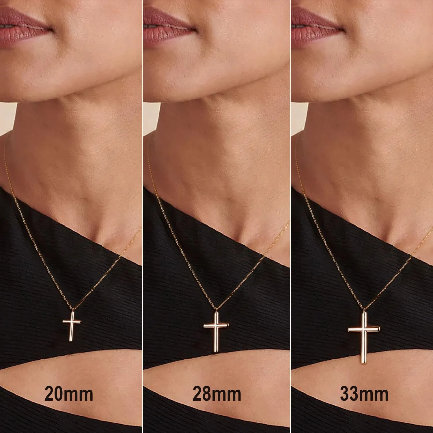 Cross Necklace 14K Gold Cross Necklaces for Women Gold Chain Necklace Women Dainty Halo Faith Pendant