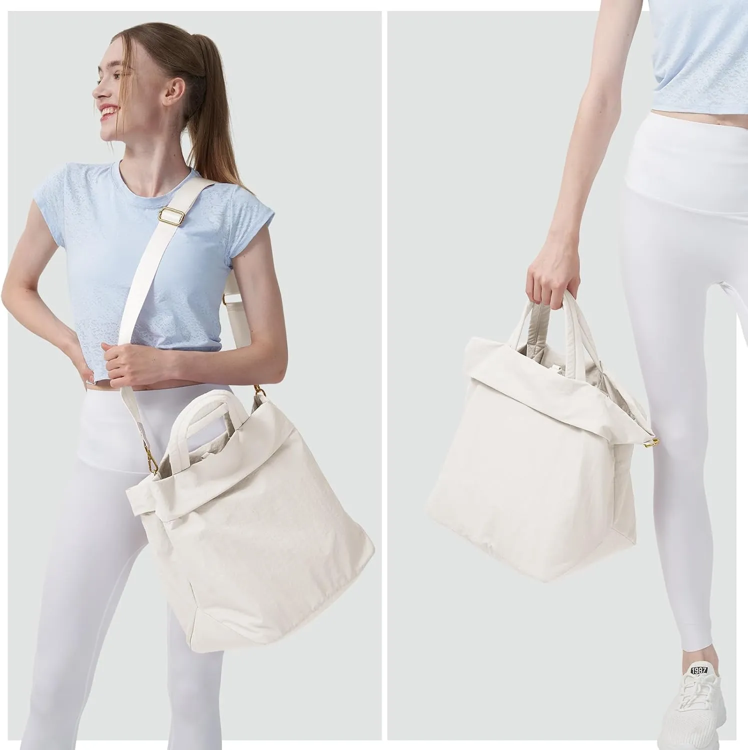 Crossbody Tote Bag for Women, 19L On My Level Bag, Nylon Hobo Bag with Removable Strap Multi Pockets Work Gym Travel