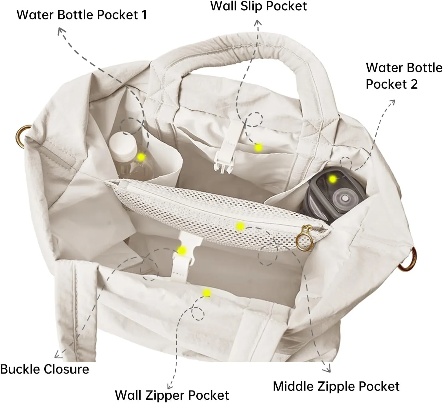 Crossbody Tote Bag for Women, 19L On My Level Bag, Nylon Hobo Bag with Removable Strap Multi Pockets Work Gym Travel