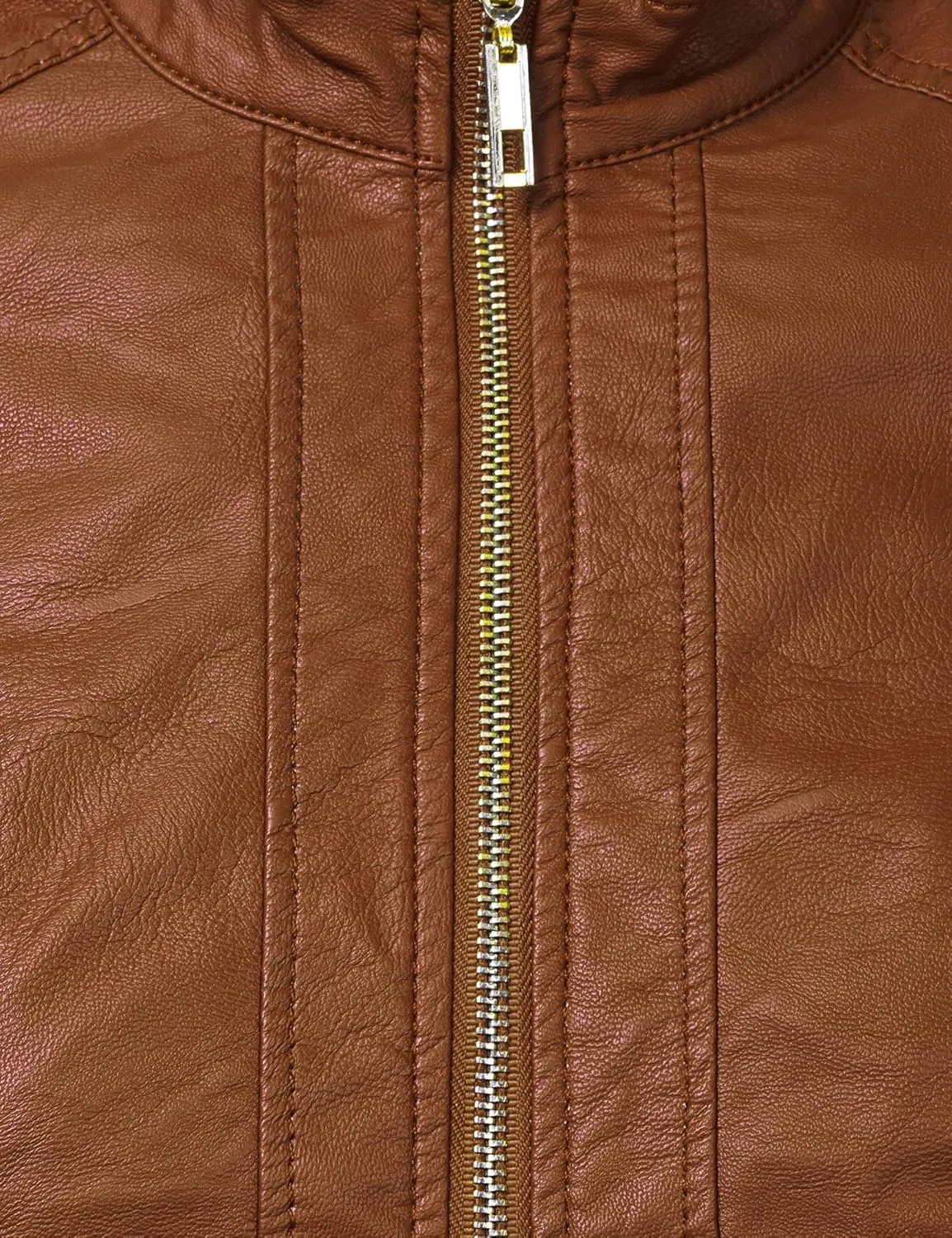CTC Womens Dressy Vegan Leather Biker Jacket