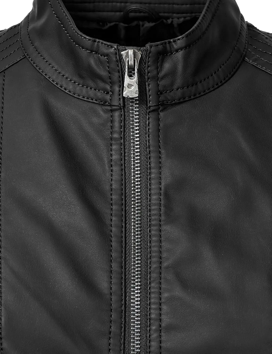 CTC Womens Dressy Vegan Leather Biker Jacket