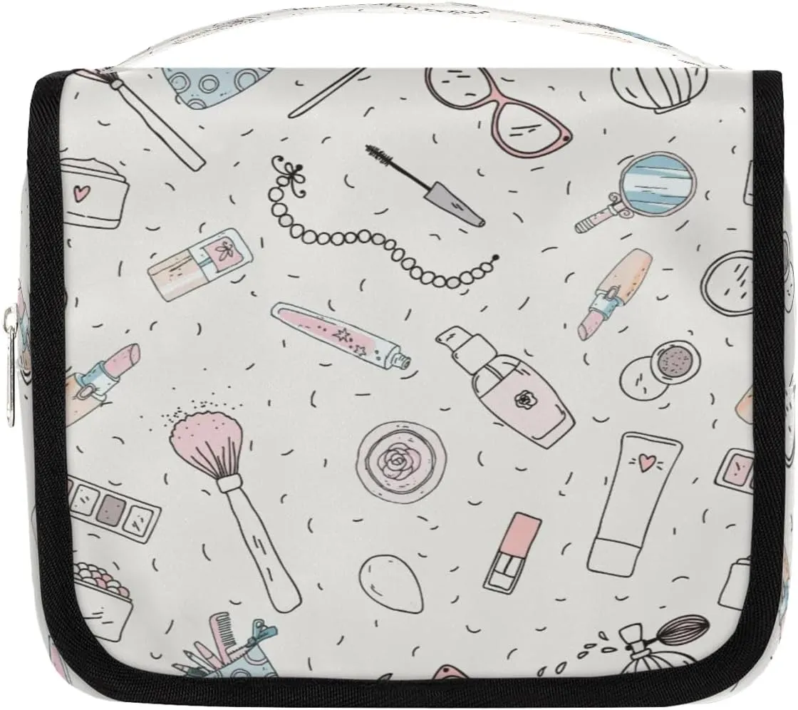 Cute Cosmetics Hanging Toiletry Bag, Spacious Travel Toiletry Bag for Women Men, Cosmetic Bags for Women, Travel Makeup Bag Suitable for Business, Camping, and Fitness