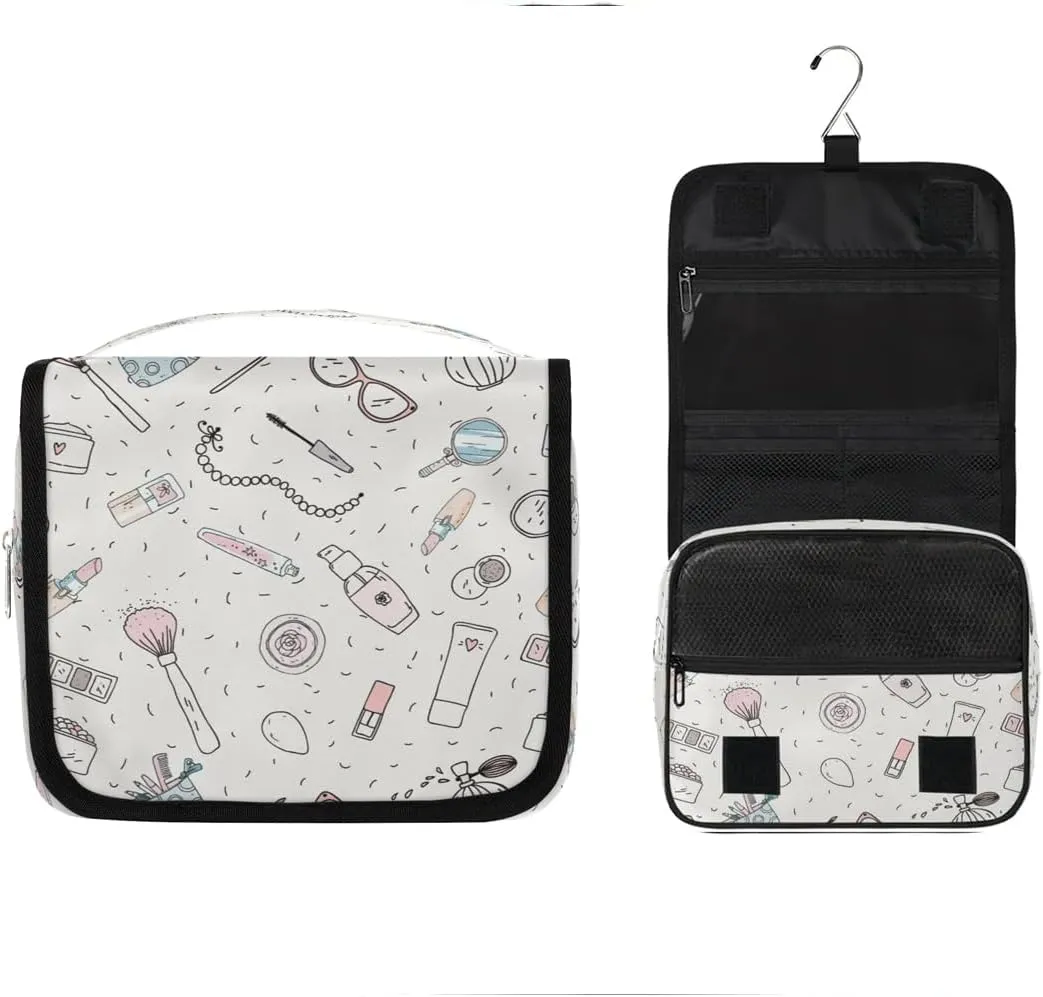 Cute Cosmetics Hanging Toiletry Bag, Spacious Travel Toiletry Bag for Women Men, Cosmetic Bags for Women, Travel Makeup Bag Suitable for Business, Camping, and Fitness