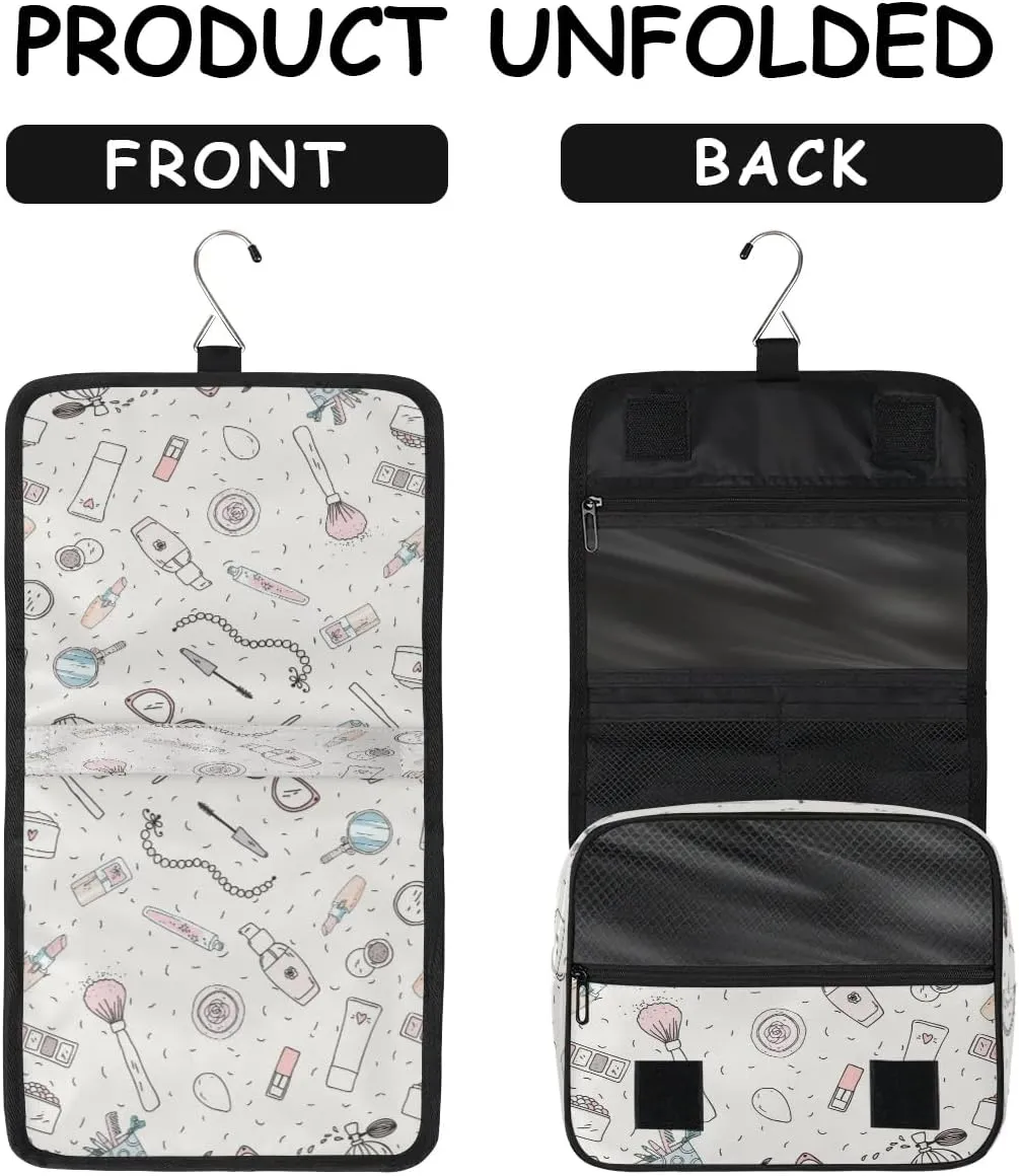 Cute Cosmetics Hanging Toiletry Bag, Spacious Travel Toiletry Bag for Women Men, Cosmetic Bags for Women, Travel Makeup Bag Suitable for Business, Camping, and Fitness