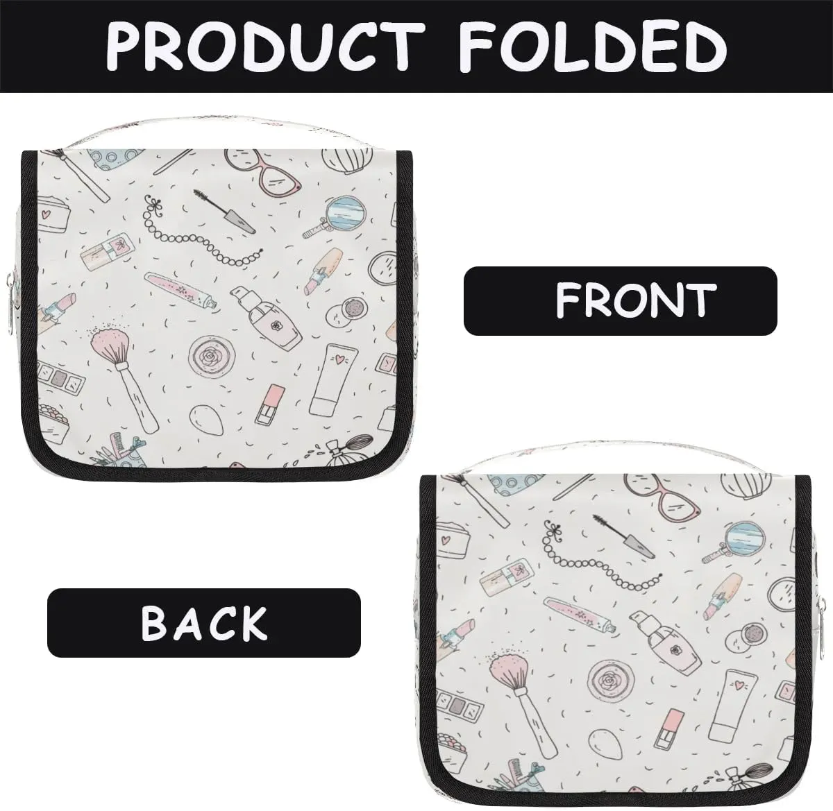 Cute Cosmetics Hanging Toiletry Bag, Spacious Travel Toiletry Bag for Women Men, Cosmetic Bags for Women, Travel Makeup Bag Suitable for Business, Camping, and Fitness