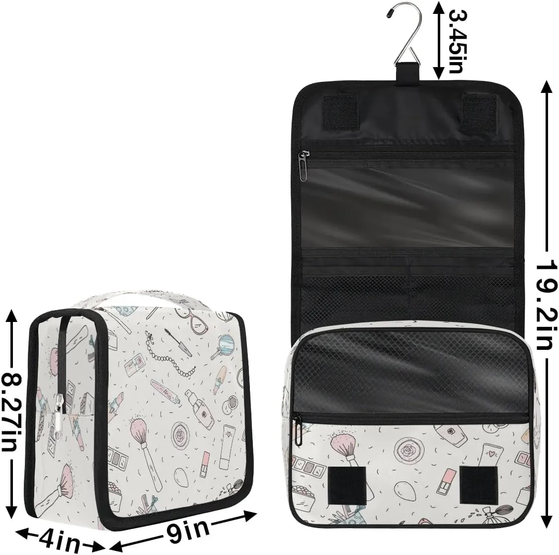 Cute Cosmetics Hanging Toiletry Bag, Spacious Travel Toiletry Bag for Women Men, Cosmetic Bags for Women, Travel Makeup Bag Suitable for Business, Camping, and Fitness
