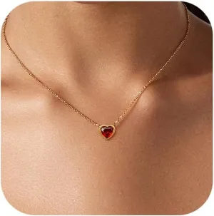 Cute Heart Necklace for Women Gold/Silver Plated Heart Pendant Choker Necklaces Tendy Love Heart Chain Necklace Dainty Gold/Silver Necklace Jewelry Gifts for Women