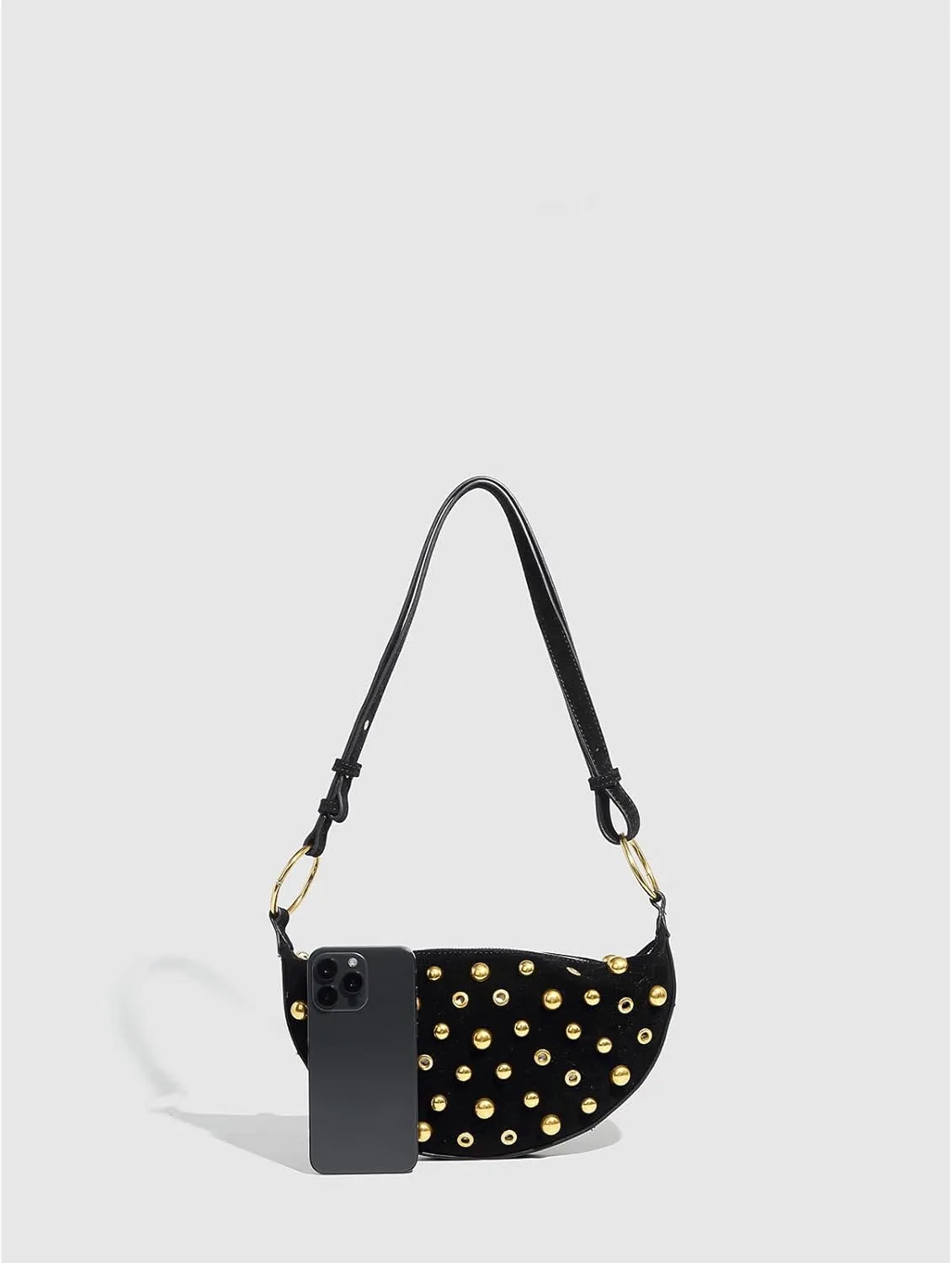 Cute Purse Suede Studded Mini Purses Going Out Y2K Leather Shoulder Bag Everyday Vintage Handbag Aesthetic