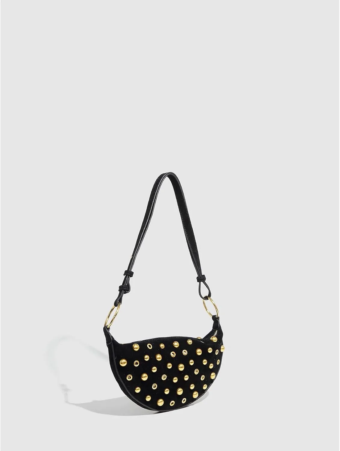Cute Purse Suede Studded Mini Purses Going Out Y2K Leather Shoulder Bag Everyday Vintage Handbag Aesthetic
