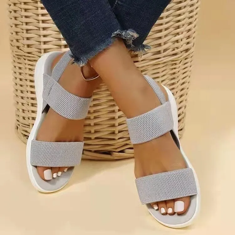 Cuzcare Women Sandals Summer Comfortable Casual Elastic Strap