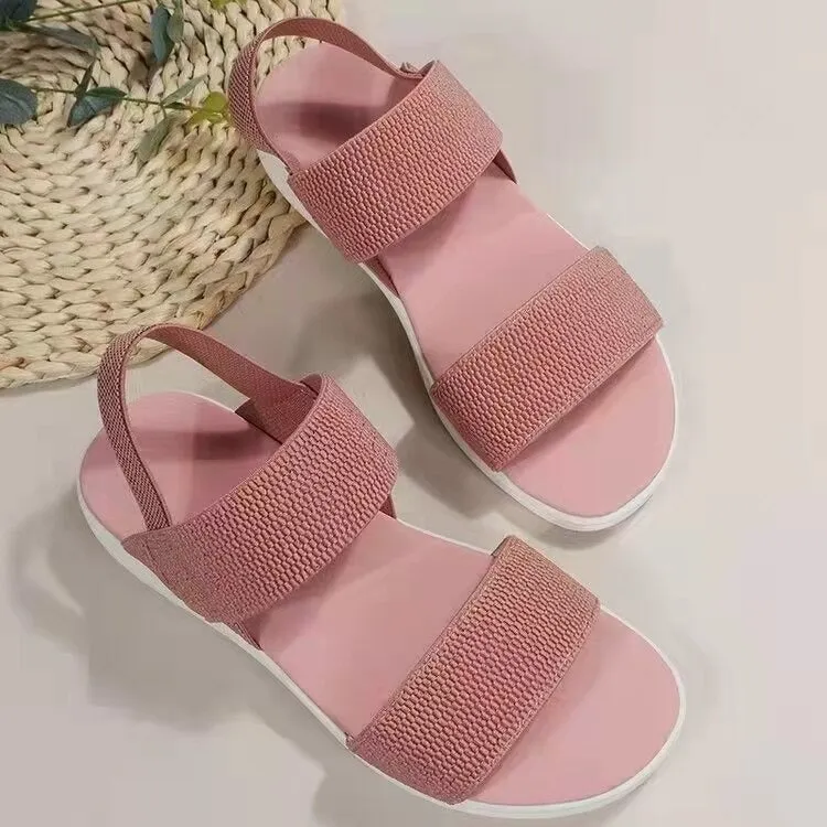 Cuzcare Women Sandals Summer Comfortable Casual Elastic Strap