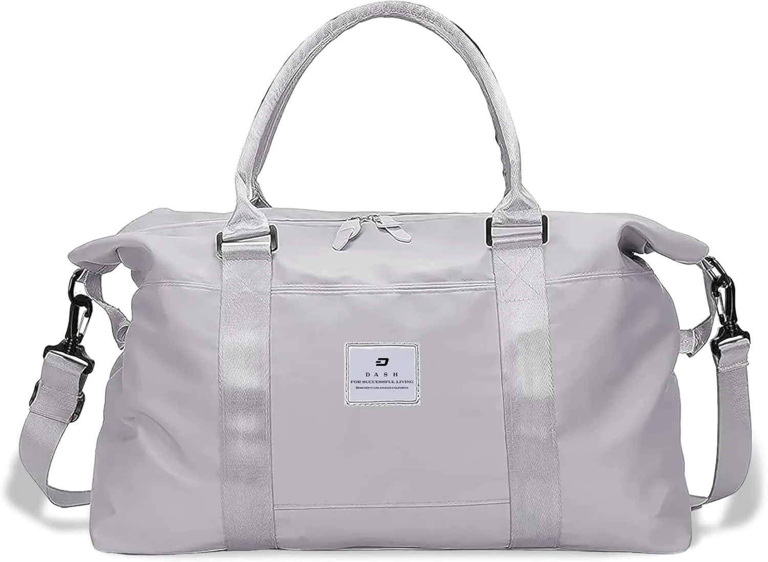 D Dash Foldable Grey Duffel Bag For Travel With Shoe Compartment - Stylish And Spacious Weekender Bags For Women & Men Carry-On For Clothes, Laptop, Gym Gear, And Essentials