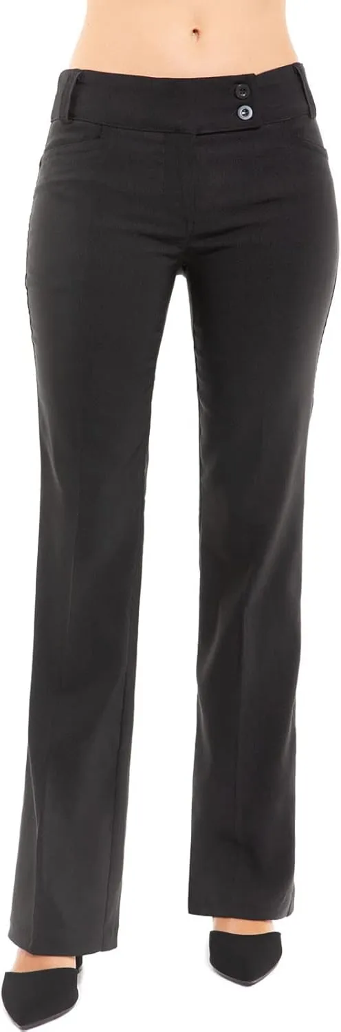 Design by Olivia Women's Relaxed Boot-Cut Office Pants Trousers Slacks