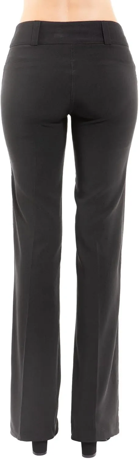 Design by Olivia Women's Relaxed Boot-Cut Office Pants Trousers Slacks