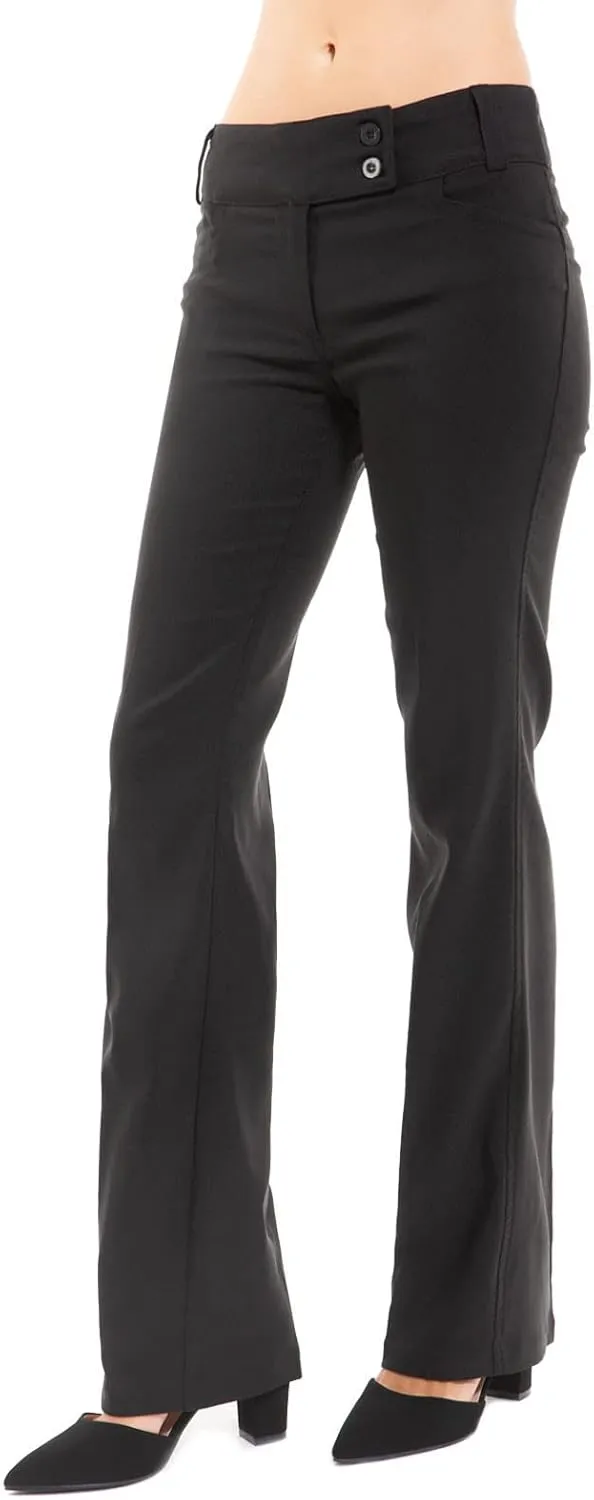Design by Olivia Women's Relaxed Boot-Cut Office Pants Trousers Slacks