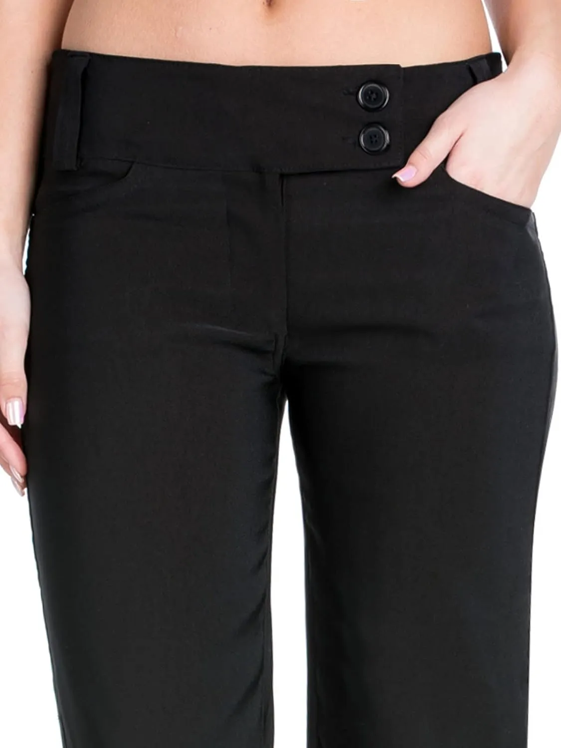 Design by Olivia Women's Relaxed Boot-Cut Office Pants Trousers Slacks