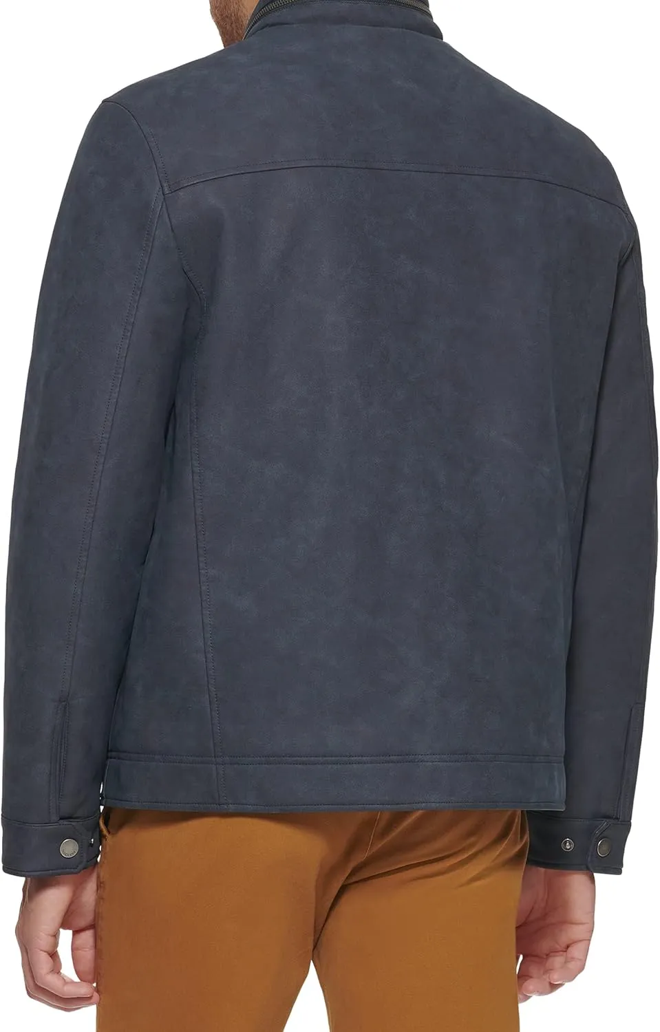 Dockers Men's Faux Leather Military Jacket